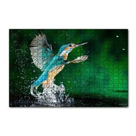 Cakapuzzle Havalanan Sinekkuşu ve Su Damlacıkları 120 Parça Ahşap Puzzle