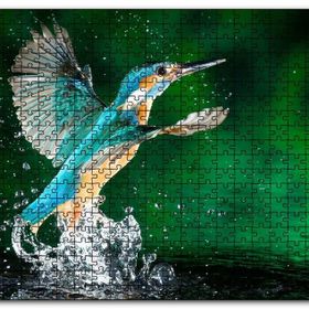 Cakapuzzle Havalanan Sinekkuşu ve Su Damlacıkları Mdf 120 Parça Puzzle