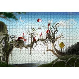 Cakapuzzle Hayaller Ülkesi Şatolar Arasındaki Köprü 120 Parça Ahşap Puzzle