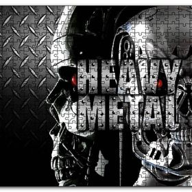 Cakapuzzle Heavy Metal Kurukafalar Metal Arkaplan Mdf 120 Parça Puzzle