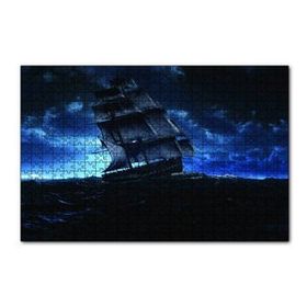 Cakapuzzle Hırçın Dalgalarda Yelkenli Gemi 120 Parça Ahşap Puzzle