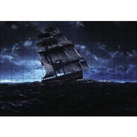 Cakapuzzle Hırçın Dalgalarda Yelkenli Gemi 120 Parça Ahşap Puzzle