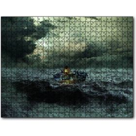 Cakapuzzle Hırçin Deniz Tekne Bulutlar Ahşap 500 Parça Puzzle