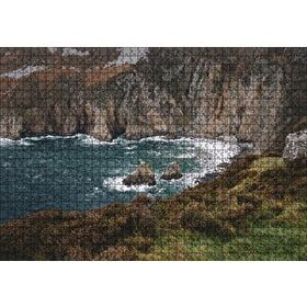 Cakapuzzle Hırçın Deniz ve Koyun Sonunda Kayalıklar Mdf 1000 Parça Puzzle