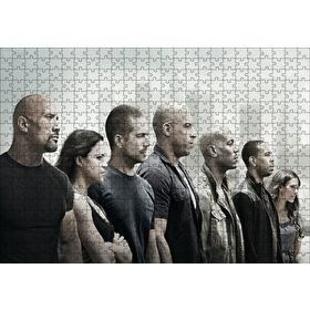Cakapuzzle Hızlı ve Öfkeli Full Cast Afiş 120 Parça Ahşap Puzzle