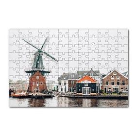 Cakapuzzle Hollanda Yeldeğirmeni ve Şirin Kasaba 120 Parça Ahşap Puzzle