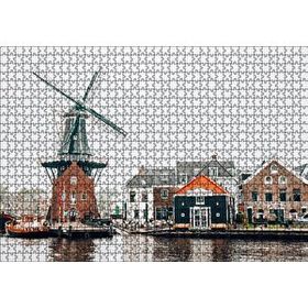 Cakapuzzle Hollanda Yeldeğirmeni ve Şirin Kasaba 120 Parça Ahşap Puzzle