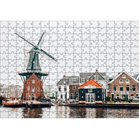 Cakapuzzle Hollanda Yeldeğirmeni ve Şirin Kasaba 120 Parça Ahşap Puzzle