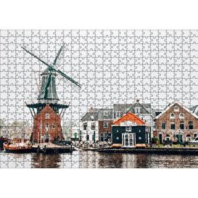 Cakapuzzle Hollanda Yeldeğirmeni ve Şirin Kasaba 120 Parça Ahşap Puzzle