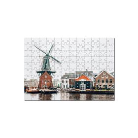 Cakapuzzle Hollanda Yeldeğirmeni ve Şirin Kasaba 120 Parça Ahşap Puzzle