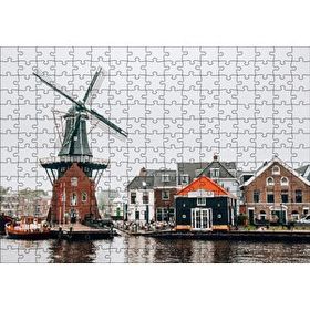 Cakapuzzle Hollanda Yeldeğirmeni ve Şirin Kasaba 120 Parça Ahşap Puzzle
