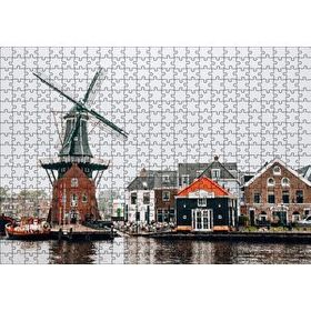 Cakapuzzle Hollanda Yeldeğirmeni ve Şirin Kasaba 120 Parça Ahşap Puzzle