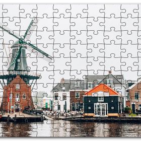 Cakapuzzle Hollanda Yeldeğirmeni ve Şirin Kasaba Mdf 120 Parça Puzzle
