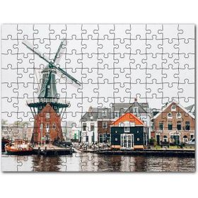 Cakapuzzle Hollanda Yeldeğirmeni ve Şirin Kasaba Mdf 120 Parça Puzzle