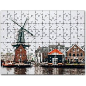 Cakapuzzle Hollanda Yeldeğirmeni ve Şirin Kasaba Mdf 120 Parça Puzzle