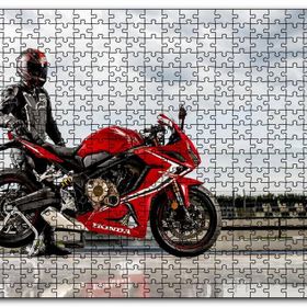 Cakapuzzle Honda Cbr 650 ve Sürücüsü Mdf 1000 Parça Puzzle