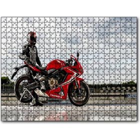 Cakapuzzle Honda Cbr 650 ve Sürücüsü Mdf 1000 Parça Puzzle