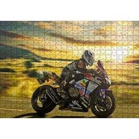 Cakapuzzle Honda Motosiklet Motosikletçi Görsel 120 Parça Ahşap Puzzle