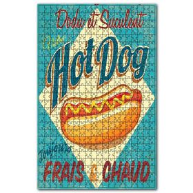 Cakapuzzle Hot Dog Sosisli Afiş Baskılı Görsel Ahşap 255 Parça Puzzle