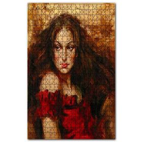Cakapuzzle Hüzünlü Bakışlı Kadın Ahşap 500 Parça Puzzle