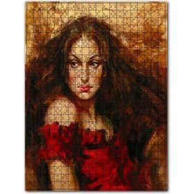 Cakapuzzle Hüzünlü Bakışlı Kadın Ahşap 500 Parça Puzzle