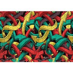 Cakapuzzle İç İçe Geşmiş Renkli Oklar Görseli 120 Parça Ahşap Puzzle