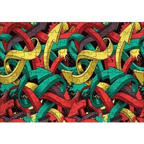 Cakapuzzle İç İçe Geşmiş Renkli Oklar Görseli 120 Parça Ahşap Puzzle