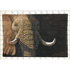 Cakapuzzle İhtiyar Fil Yakın Çekim 120 Parça Ahşap Puzzle