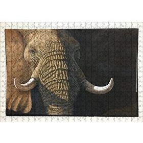 Cakapuzzle İhtiyar Fil Yakın Çekim 120 Parça Ahşap Puzzle