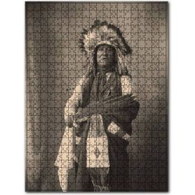 Cakapuzzle İhtiyar Kızılderili Siyah Beyaz Fotoğraf 255 Parça Puzzle