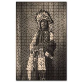 Cakapuzzle İhtiyar Kızılderili Siyah Beyaz Fotoğraf Ahşap 1000 Parça Puzzle