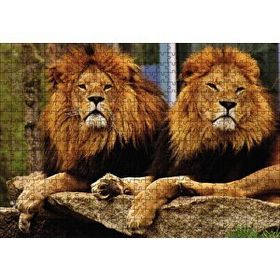 Cakapuzzle İki Aslan 120 Parça Ahşap Puzzle
