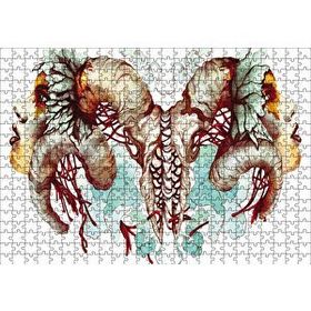 Cakapuzzle İki Çift Boynuzlu Yüz 120 Parça Ahşap Puzzle