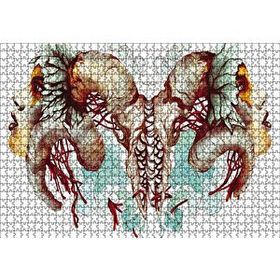 Cakapuzzle İki Çift Boynuzlu Yüz 120 Parça Ahşap Puzzle