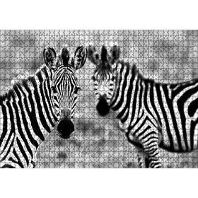 Cakapuzzle İki Sevimli Zebra Görseli 120 Parça Ahşap Puzzle