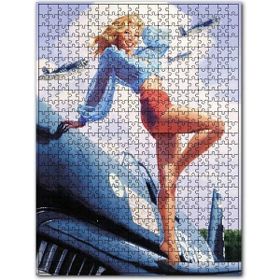 Cakapuzzle İkinci Dünya Savaş Uçağı ve Seksi Kız Ahşap 1000 Parça Puzzle