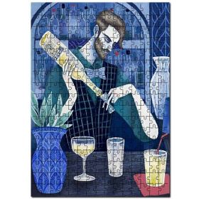 Cakapuzzle Illütirasyon İçeçek Barmen Görseli Mdf 255 Parça Puzzle