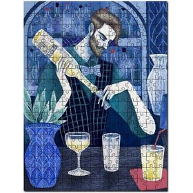 Cakapuzzle Illütirasyon İçeçek Barmen Görseli Mdf 255 Parça Puzzle