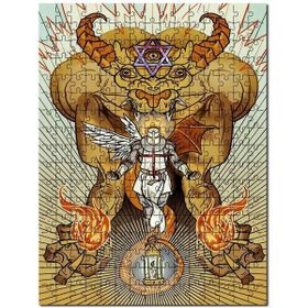 Cakapuzzle Ilütirasyon Üç Gözlü Canavar Melek Şovalye Mdf 1000 Parça Puzzle