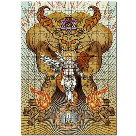 Cakapuzzle Ilütirasyon Üç Gözlü Canavar Melek Şovalye Mdf 120 Parça Puzzle