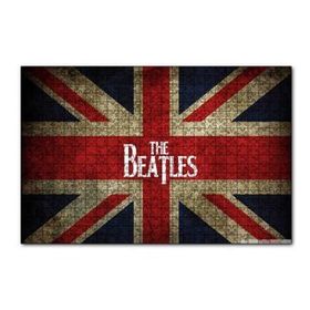 Cakapuzzle İngiliz Bayrağı Üzerinde The Beatles 120 Parça Ahşap Puzzle