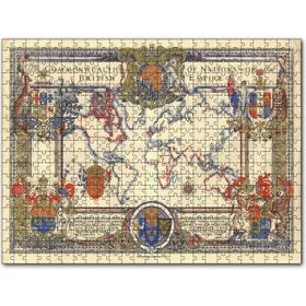 Cakapuzzle İngiliz Milletler Topluluğu ve Dünya Haritası 1937 255 Parça Puzzle