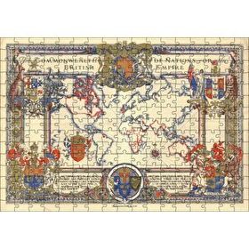 Cakapuzzle İngiliz Milletler Topluluğu ve Dünya Haritası 1937 255 Parça Puzzle