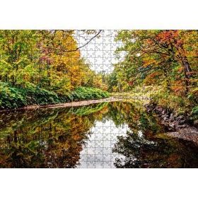 Cakapuzzle İngiltere Baker Nehri Sonbahar Renkleri 120 Parça Ahşap Puzzle