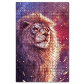 Cakapuzzle Işıltılı Havalı Aslan Resmi Ahşap 1000 Parça Puzzle