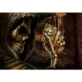 Cakapuzzle İskambil Oynayan İskelet 120 Parça Ahşap Puzzle