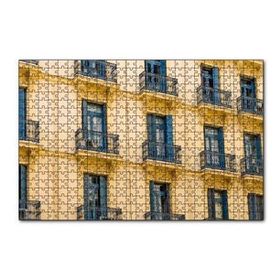 Cakapuzzle İspanyada Sarı Klasik Bina ve Balkonlar 120 Parça Ahşap Puzzle