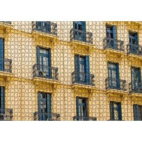 Cakapuzzle İspanyada Sarı Klasik Bina ve Balkonlar 120 Parça Ahşap Puzzle
