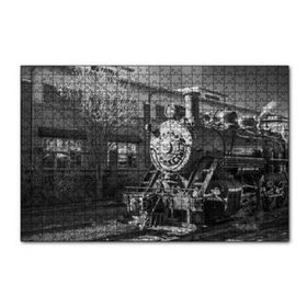 Cakapuzzle İstasyon ve Buharlı Tren Siyah Beyaz 120 Parça Ahşap Puzzle