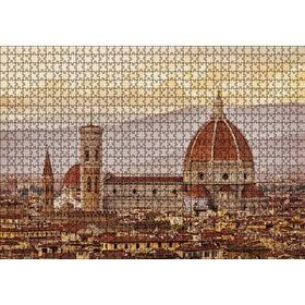 Cakapuzzle Italya Floransa Gündoğumunda Şehir Manzarası 120 Parça Puzzle